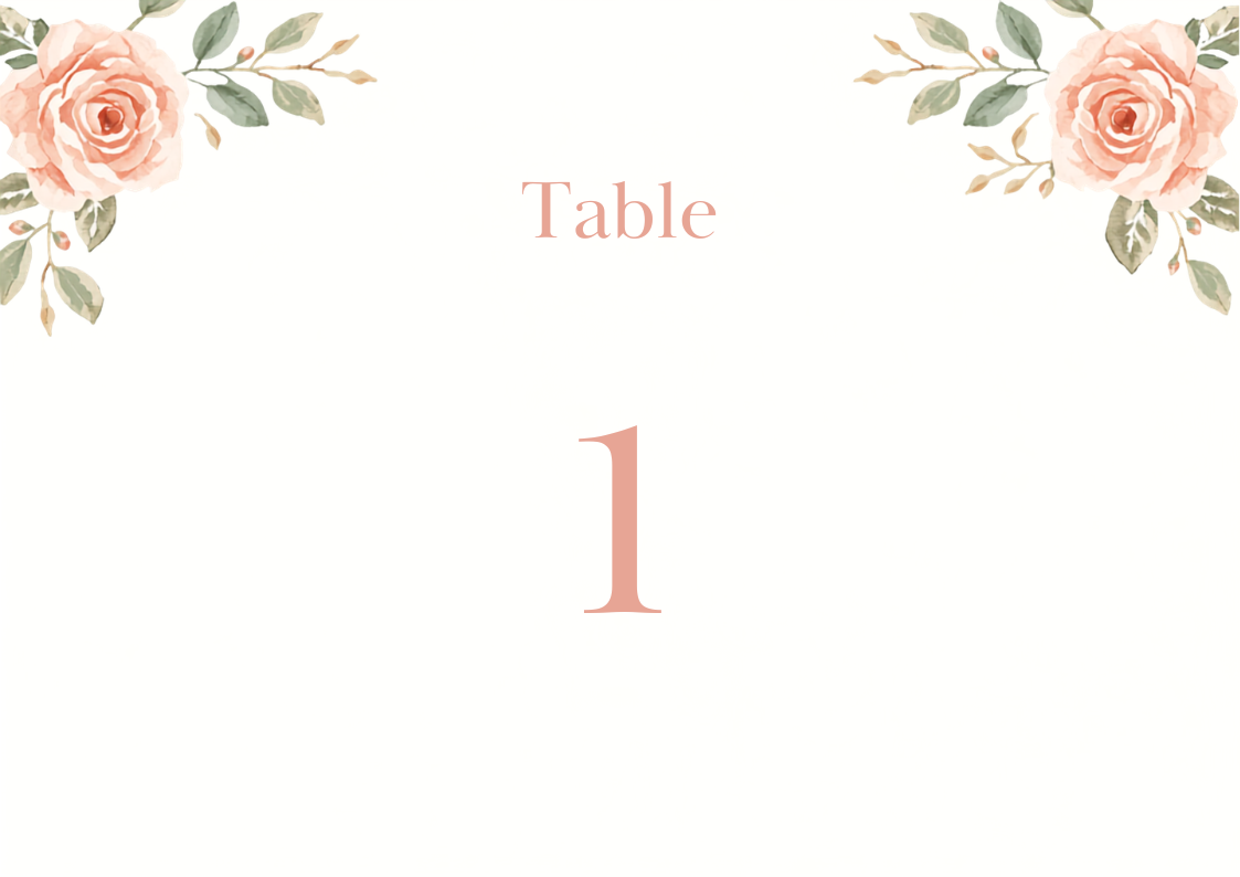 Ivy table number card