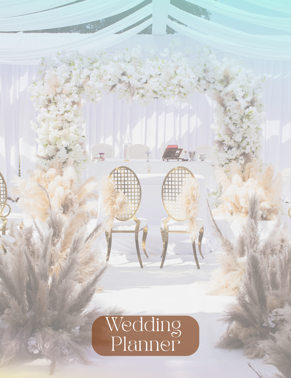 Wedding Planner — Editable Canva Template (25 Pages) | Golden Botanical