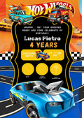 Kids Birthday Invitation - Turbo Race Track Theme | Editable Canva Template
