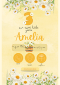 Kids Birthday Invitation - Daisy Flower Garden Theme | Editable Canva Template
