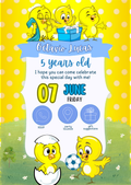 Kids Birthday Invitation - Baby Chick Sunshine Theme | Editable Canva Template