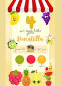 Kids Birthday Invitation - Kawaii Fruit Market Theme | Editable Canva Template
