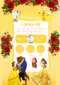 Kids Enchanted Rose Princess Birthday Invitation | Canva Template