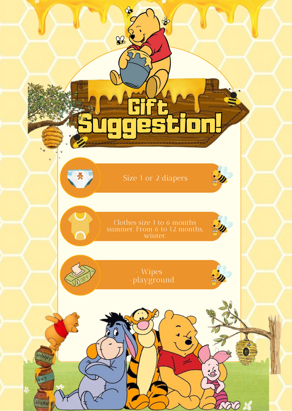 Kids Birthday Invitation - Honey Bear Woodland Theme | Editable Canva Template