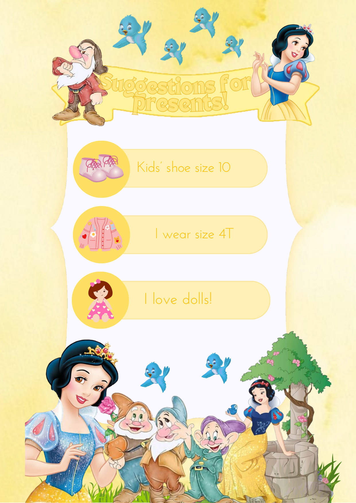 Kids Birthday Invitation - Snow Princess Storybook Theme | Editable Canva Template