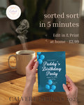 Teal Balloon Birthday Party Invitation | Editable Canva Template | Printable Digital Download