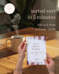 Floral Birthday Party Invitation | Editable Canva Template | Burgundy & Blush Elegant Invite