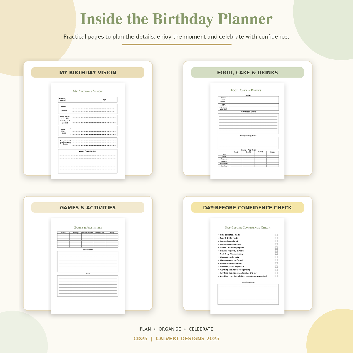 Birthday Celebration Planner + Companion | Printable Digital Planner