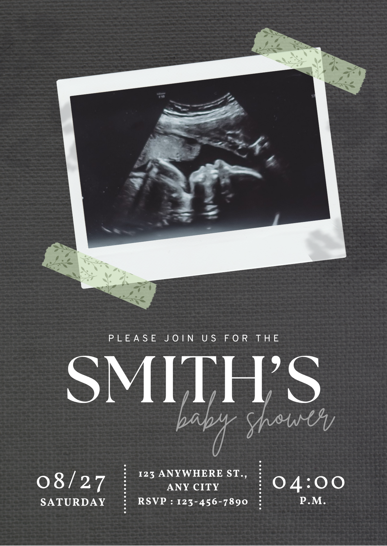 Baby Shower Invitation — Editable Canva Template | Sonogram