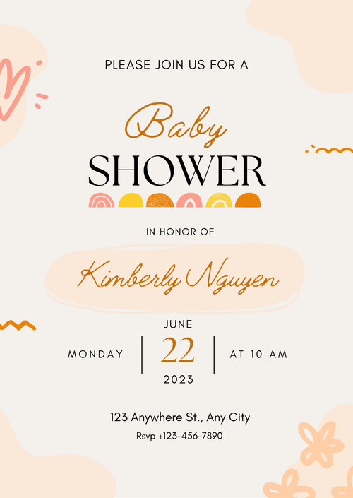 Baby Shower Invitation — Editable Canva Template | Boho Arch
