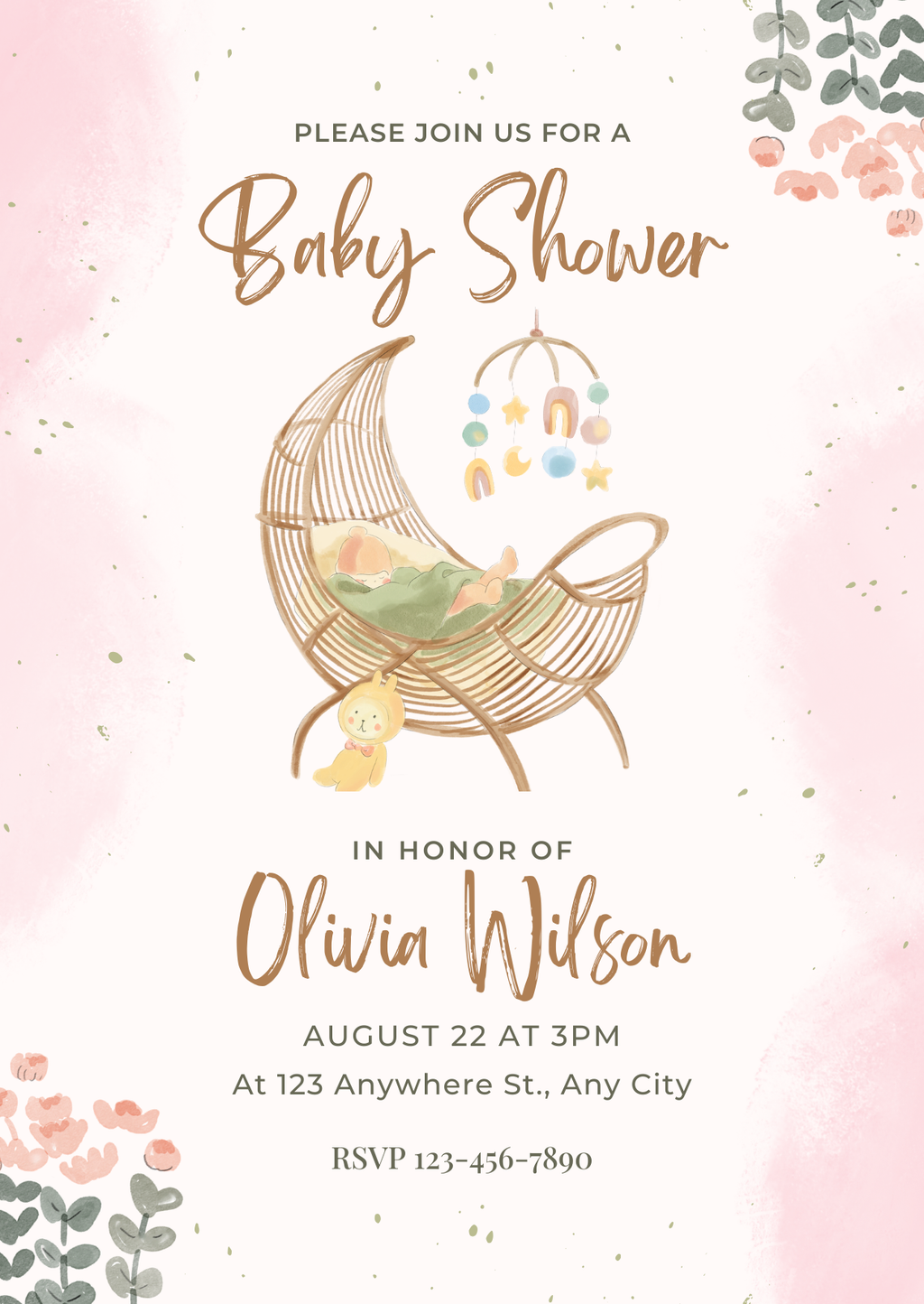 Baby Shower Invitation — Editable Canva Template | Moon Cradle