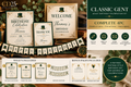 Classic Gent adult birthday 4-piece editable celebration kit