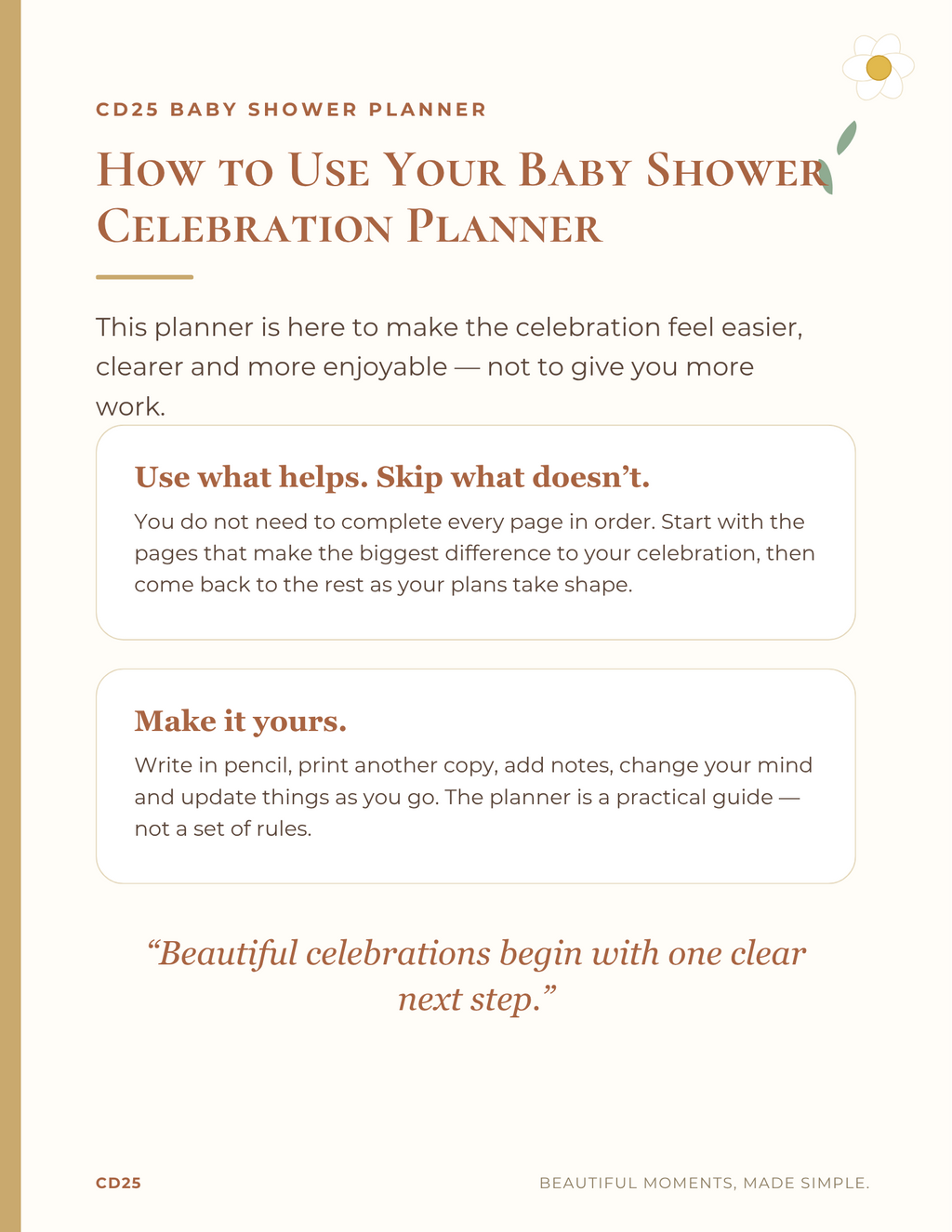 Baby Shower Planner + Companion | Printable Digital Planner