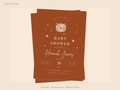 Baby Shower Invitation — Editable Canva Template | Boho Bear