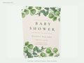 Baby Shower Invitation — Editable Canva Template | Eucalyptus Green