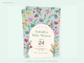 Baby Shower Invitation — Editable Canva Template | Wildflower Arch
