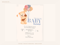 Baby Shower Invitation — Editable Canva Template | Teddy Bear Balloons