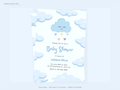 Baby Shower Invitation — Editable Canva Template | Cloud Hearts