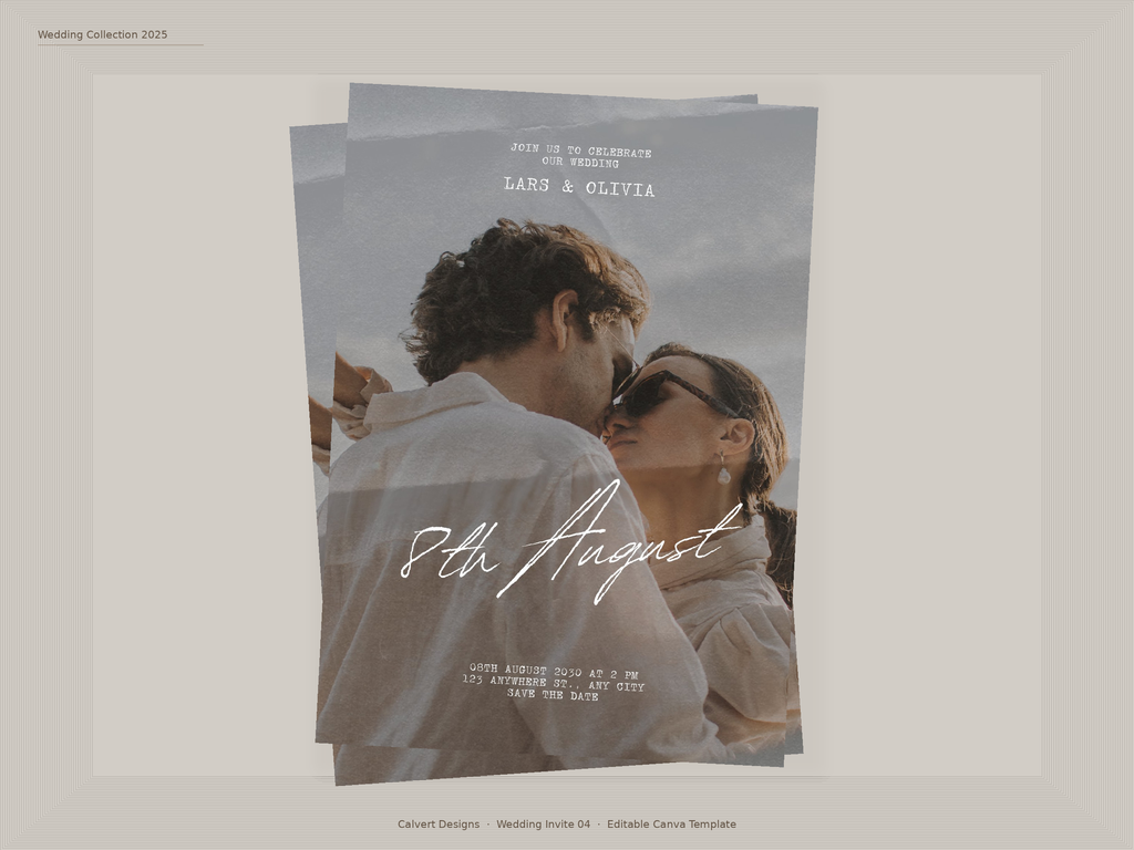 Wedding Invitation — Editable Canva Template | Photo Style
