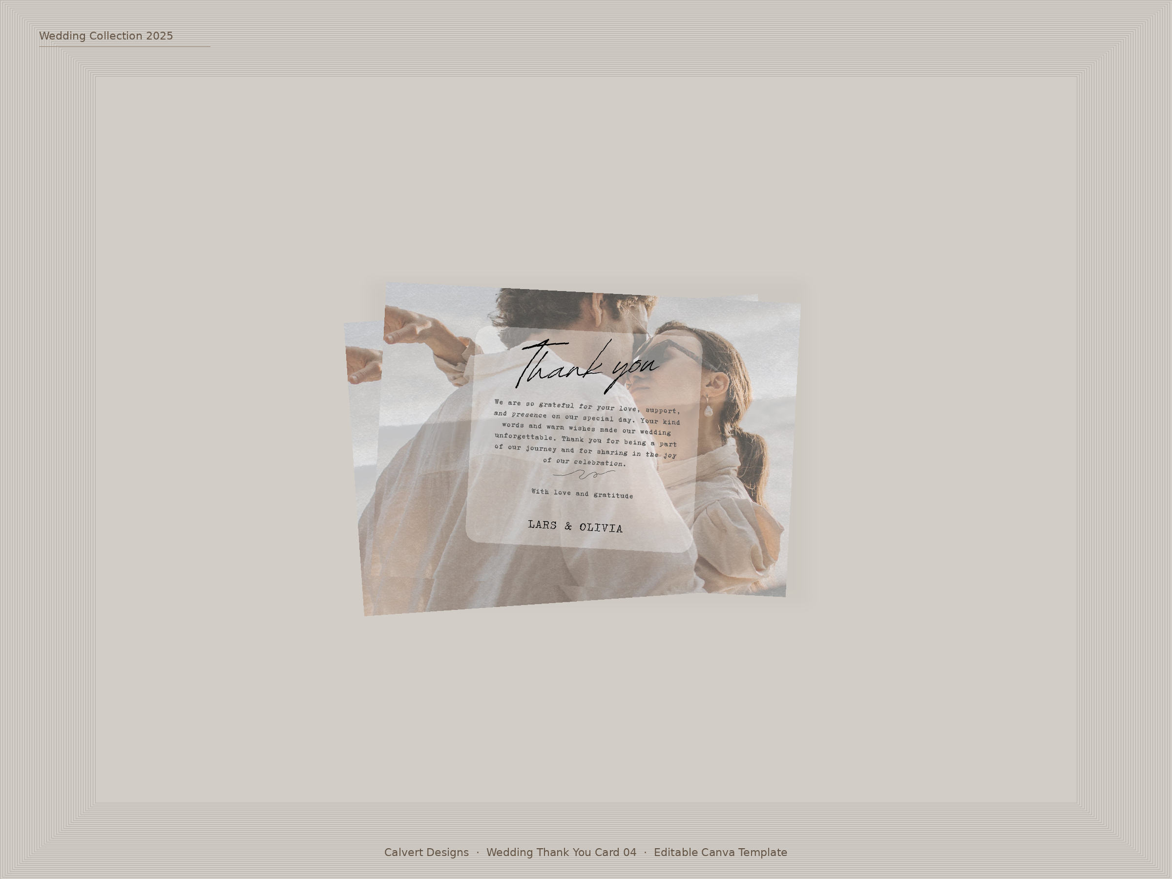 Wedding Thank You Card — Editable Canva Template | Photo Style