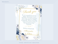 Wedding Thank You Card — Editable Canva Template | Blue Floral