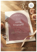 Classic Gold Rings Engagement Invitation – Editable Canva Template