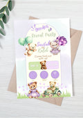 Teddy Bear Gender Reveal Invitation | Editable Canva Template | Sage & Lilac Printable Invite