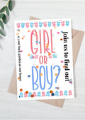 Girl or Boy Confetti Gender Reveal Invitation | Editable Canva Template | Printable Digital Download