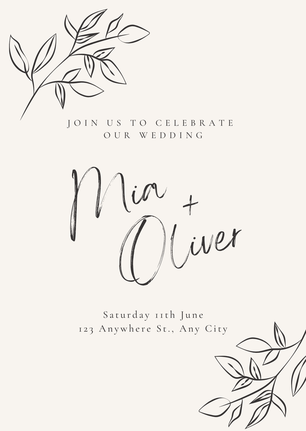 Wedding Invitation — Editable Canva Template