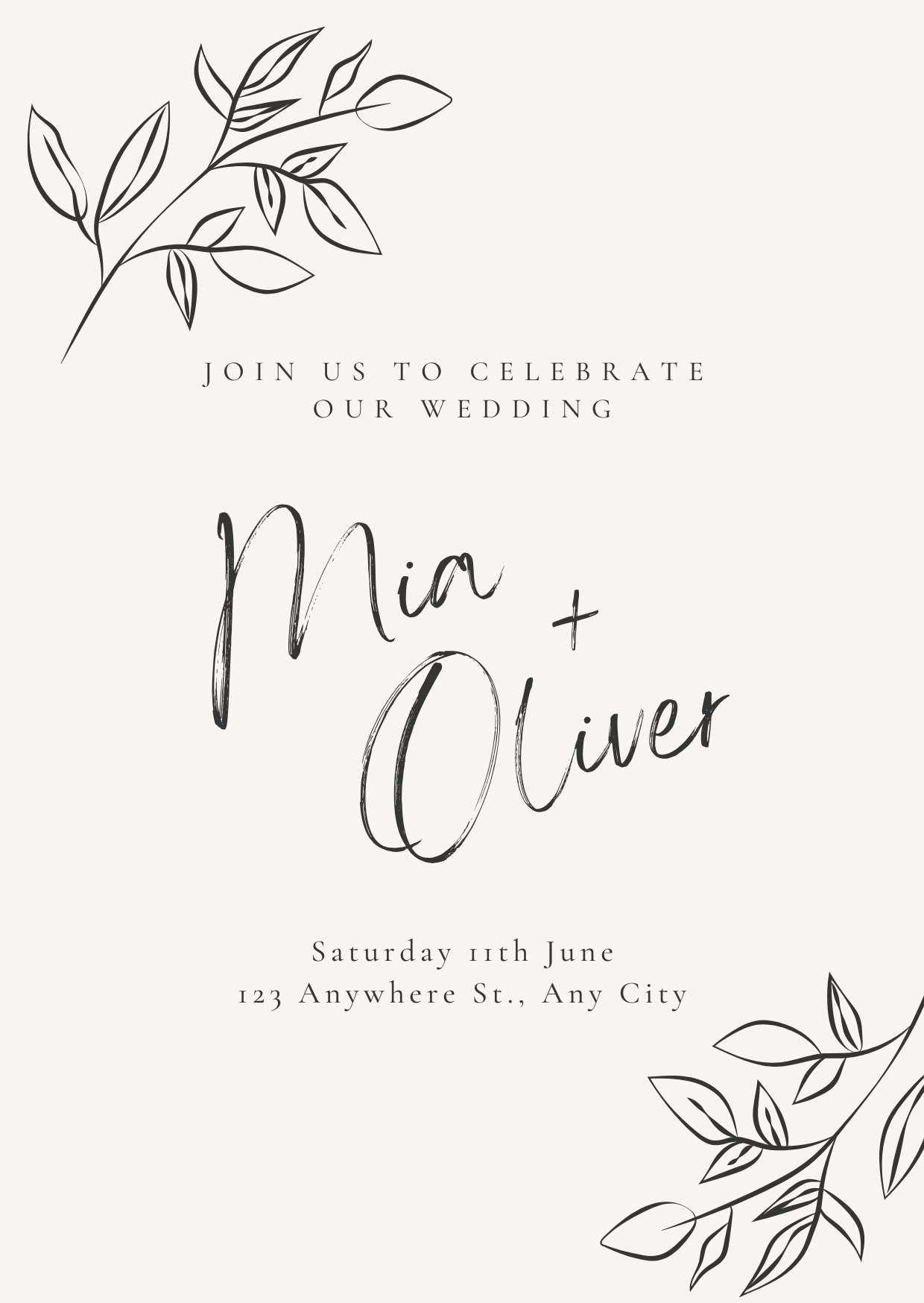 Wedding Invitation — Editable Canva Template
