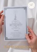 Retirement Party Invitation Template | Editable Canva | Silver Elegant | Printable Instant Download UK