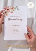 Vintage Rose Garden Retirement Party Invitation Template | Editable Canva | Blush Floral | Printable Instant Download UK