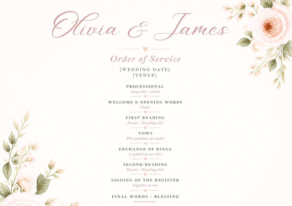 Rosa Wedding Celebration Kit — Complete (8-Piece)