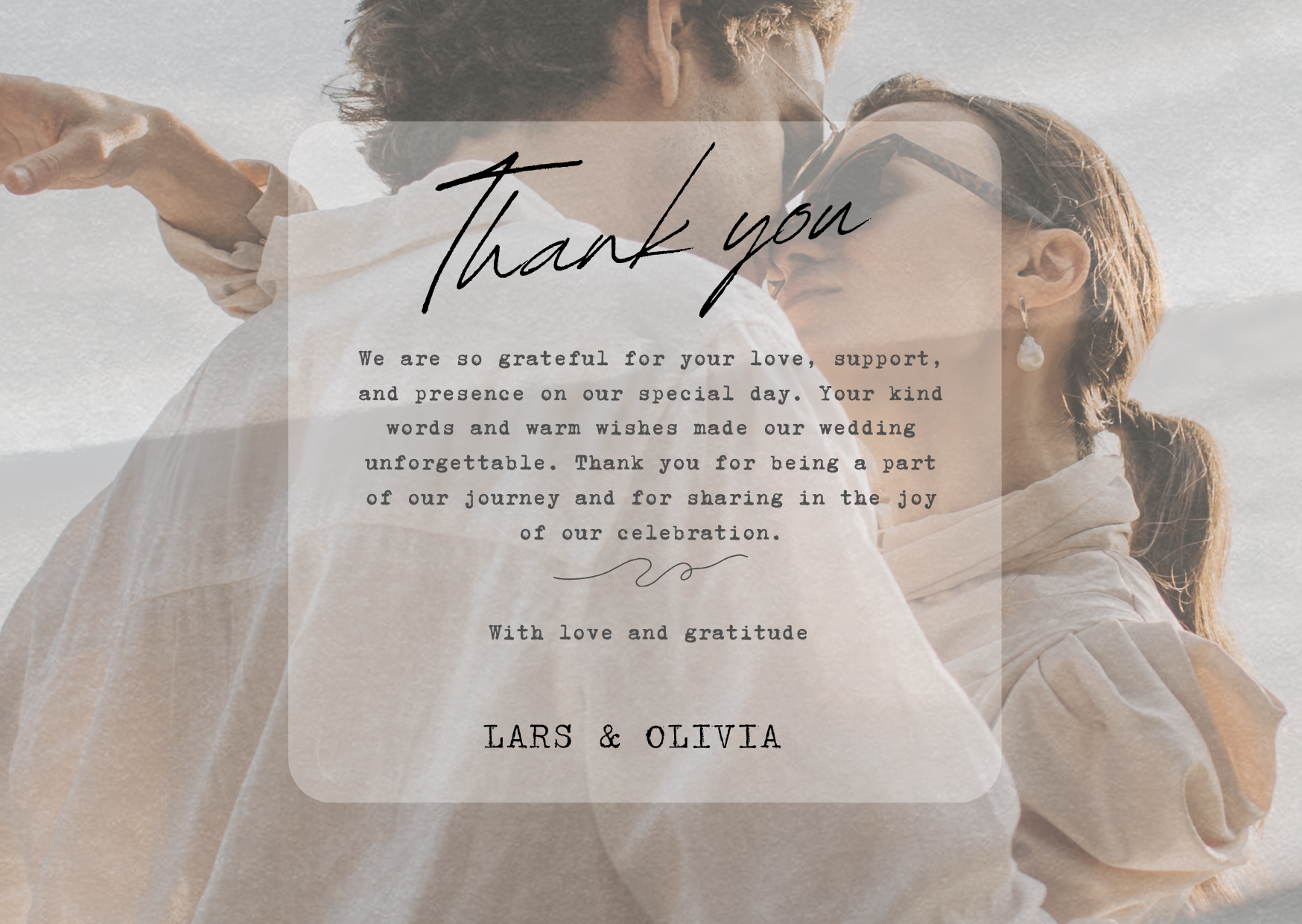 Wedding Thank You Card — Editable Canva Template | Photo Style