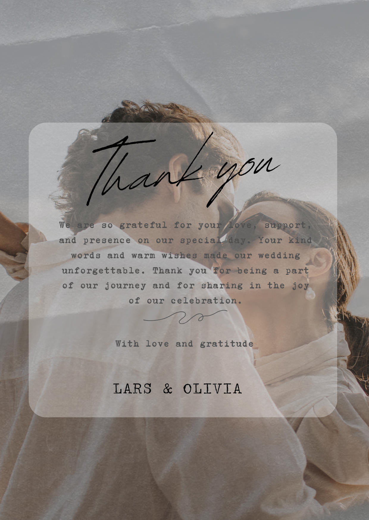 Wedding Thank You Card — Editable Canva Template | Photo Style