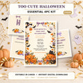 Too Cute Halloween 4-piece editable celebration kit