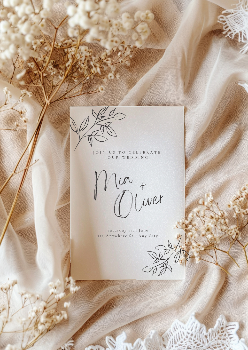 Wedding Invitation — Editable Canva Template
