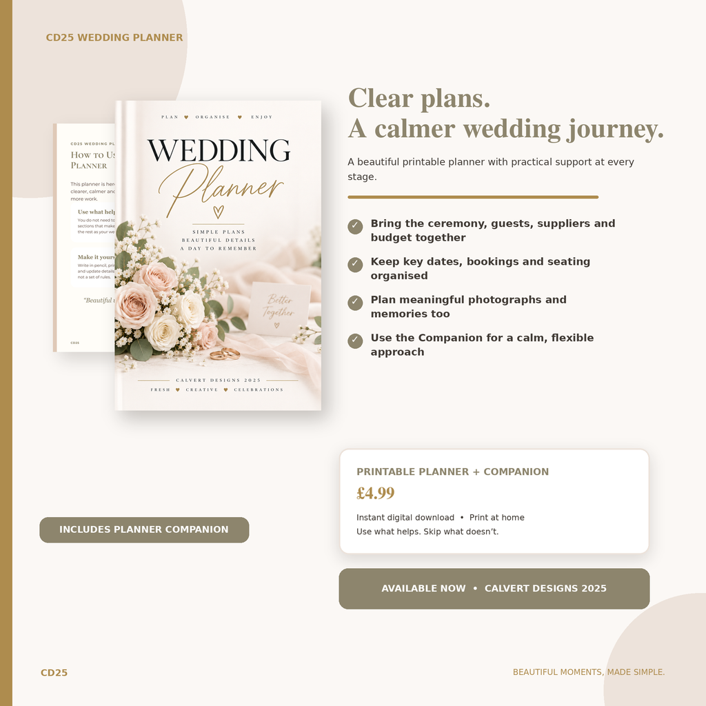 Wedding Planner + Companion | Printable Digital Wedding Planner