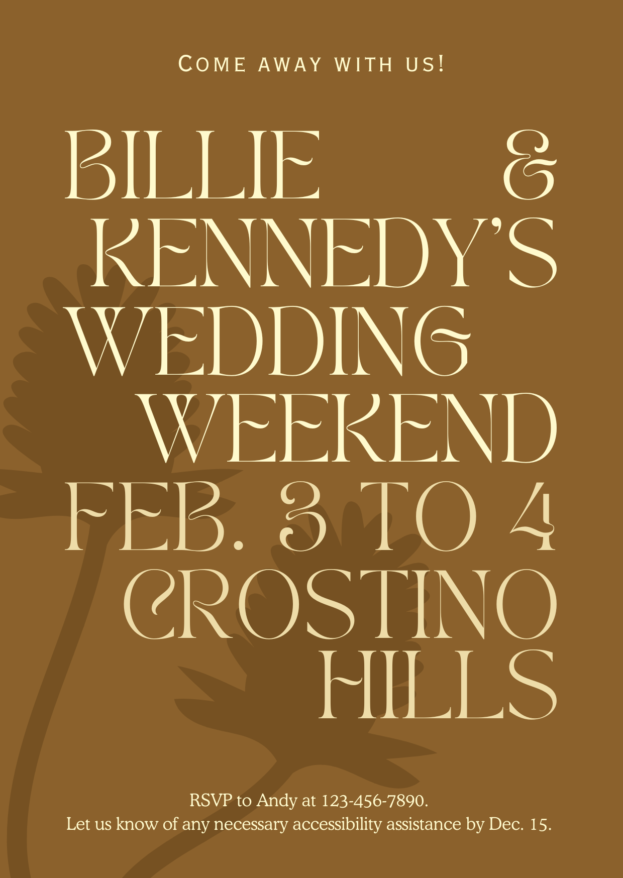 Wedding Invitation — Editable Canva Template | Golden Botanical