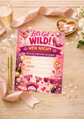 Let's Get Wild Hen Night Invitation | Editable Canva Template | Pink Disco Bride to Be Invite